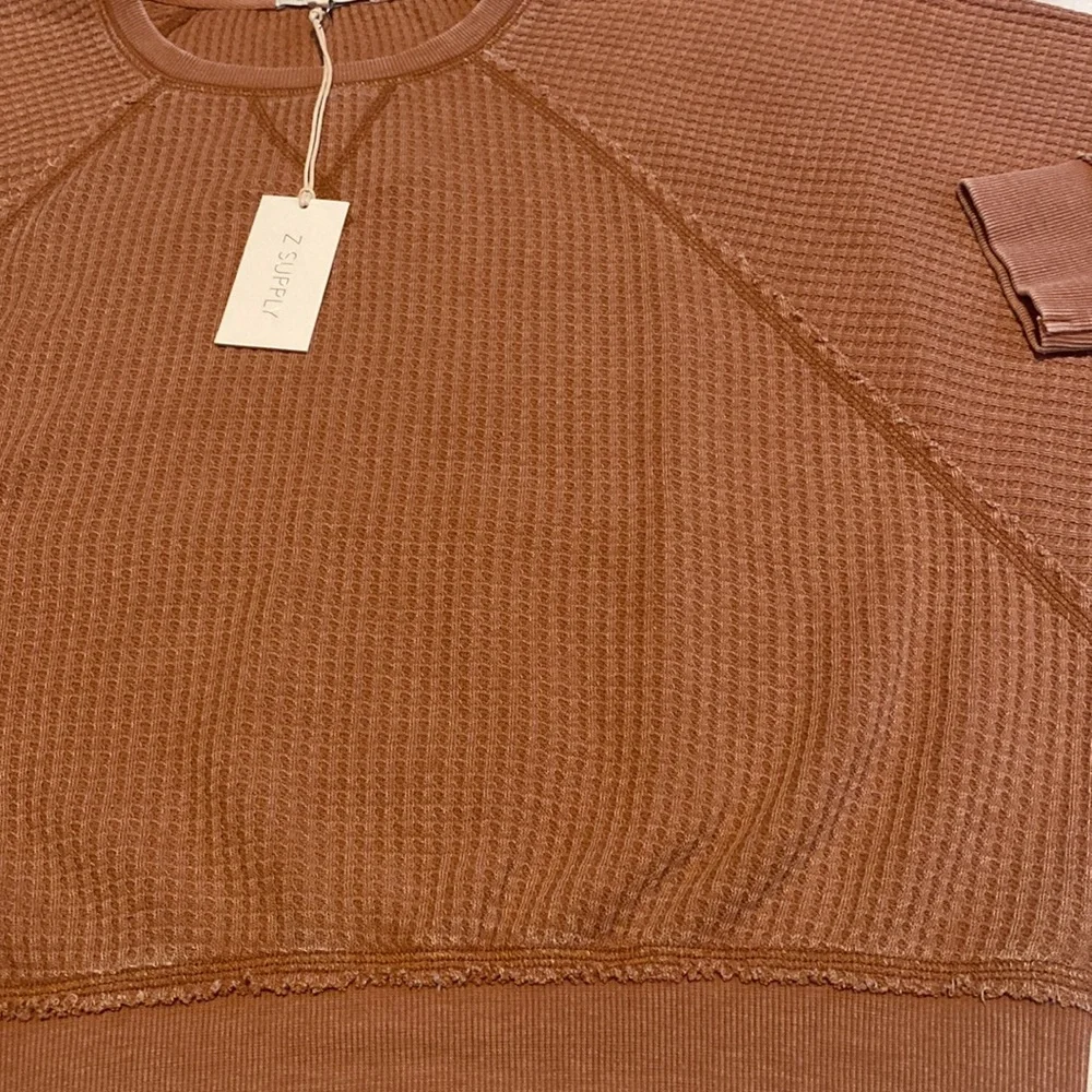 Z Supply Claire Waffle Long Sleeve - Russet - Picture 7 of 14